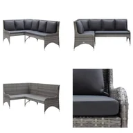 Sofy ogrodowe - vidaXL Narożnik ogrodowy 2 szt. Poly Rattan Grey - Sofa ogrodowa - Sofy ogrodowe - Sofa - Sofy - miniaturka - grafika 1