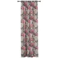 Firany - Firana na taśmie Pivonia Kwiaty różowa 140 x 280 cm - miniaturka - grafika 1