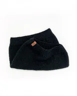 Apaszki i szaliki damskie - Elegancki czarny komin tuba wełniany z wełny alpaki - miniaturka - grafika 1