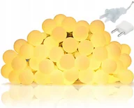 Lampy ogrodowe - Girlanda świetlna, ogrodowa, lampki kulki, zewnętrzne i wewnętrzne 15m, 50szt, białe ciepłe  / Party Lights - miniaturka - grafika 1