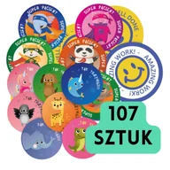 Pasmanteria - Naklejki motywacyjne SZKOLNE naklejki dla dzieci 107 szt - miniaturka - grafika 1