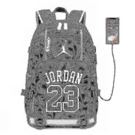 Plecaki - Nba Peripheral Series Star Wielofunkcyjny plecak USB Świetlisty fluorescencyjny plecak Szary Jordan - miniaturka - grafika 1