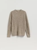 Swetry męskie - Reserved - Sweter z domieszką wełny - beżowy - miniaturka - grafika 1