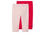 Spodnie i spodenki dla dziewczynek - lupilu® Legginsy capri dziewczęce z bawełny, 2 pary (98 - 104, Czerwony/paski) - miniaturka - grafika 1