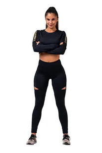 Koszulka damska Nebbia Honey Bunny Crop Top 821 black XS - Koszulki sportowe damskie - miniaturka - grafika 1
