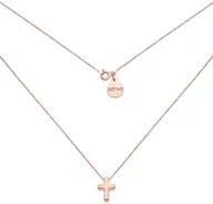Biżuteria religijna - Naszyjnik z różowego złota z krzyżykiem - miniaturka - grafika 1