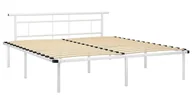 Łóżka - Białe metalowe łóżko małżeńskie 200x200 cm W3-H79 - miniaturka - grafika 1
