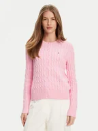 Swetry damskie - Tommy Hilfiger Kardigan WW0WW46514 Różowy Regular Fit - miniaturka - grafika 1