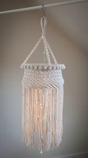 Makramowy Abażur Lampa Lampion Makrama - Dekoracje domu - miniaturka - grafika 1