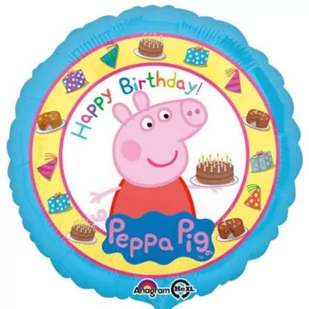 Amscan Balon foliowy "Happy Birthday Świnka Peppa", 18" RND 3159201 - Urodziny dziecka - miniaturka - grafika 1