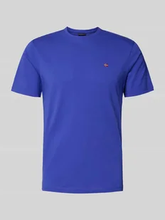 T-shirt z wyhaftowanym logo i okrągłym dekoltem - Koszulki męskie - miniaturka - grafika 1