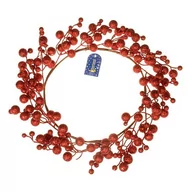 Bombki - Wieniec bożonarodzeniowy z bombkami Kirsty, 35 cm, czerwony brokatowy - miniaturka - grafika 1