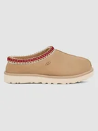 Kapcie damskie - UGG Skórzane kapcie "Tasman" w kolorze beżowym - miniaturka - grafika 1