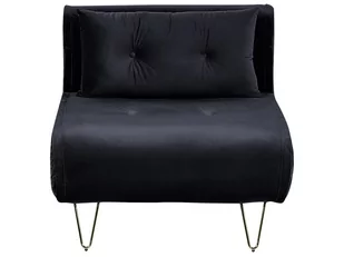 Sofa welurowa rozkładana czarna VESTFOLD - Sofy i kanapy - miniaturka - grafika 1