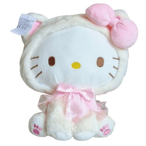 Maskotka pluszak siedząca Hello Kitty Sanrio w ubranku 30 cm