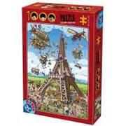 Puzzle - D-Toys Puzzle 1000 Szaleństwo podczas budowy Wieży Eiffla - - miniaturka - grafika 1