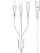 Kable - Kabel MS USB Type-A - USB Type-C + Lightning + micro-USB M/M 1 m White (3856005187188) - miniaturka - grafika 1