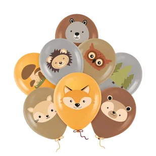 Balony Leśni przyjaciele 12cali 8szt. zestaw - Balony i akcesoria - miniaturka - grafika 1