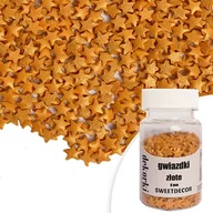 Dodatki do ciast w proszku - Posypka cukrowa GWIAZDKI ZŁOTE PERŁOWE 8 mm Sweet Decor, 30 g - miniaturka - grafika 1