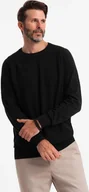 Swetry męskie - Ombre Clothing Klasyczny sweter męski Fru czarny XL - miniaturka - grafika 1