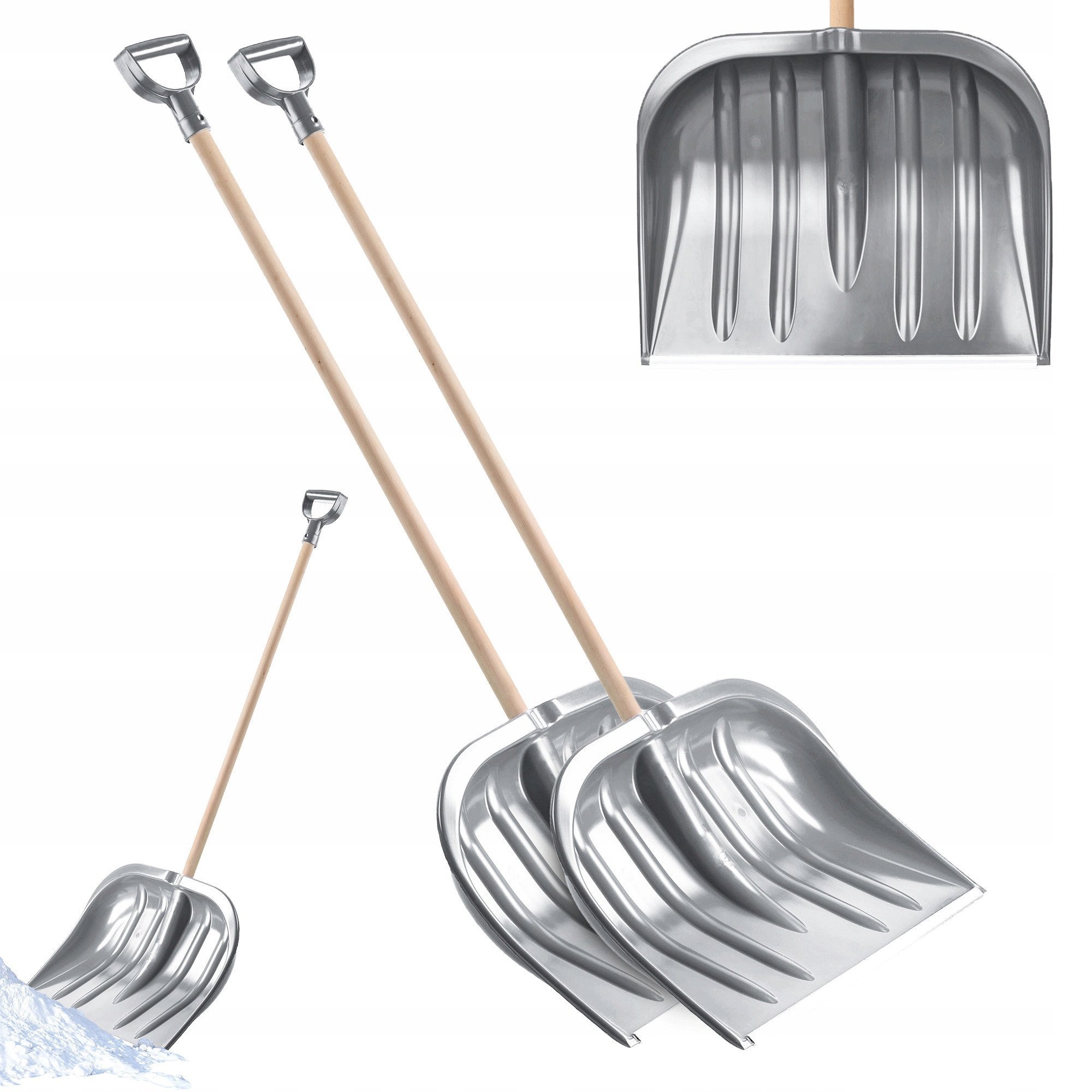 KADAX Łopata Do Śniegu Szufla Duża Odśnieżania Drewniany Trzon Łopaty