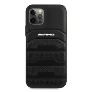 AMG AMHCP12LGSEBK iPhone 12 Pro Max 6,7" czarny/black hardcase Leather Debossed Lines - Etui i futerały do telefonów - miniaturka - grafika 3