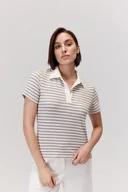 Koszulki i topy damskie - T-shirt polo Nees szary - miniaturka - grafika 1