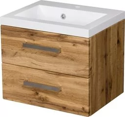 Szafka łazienkowa dąb naturalny 50 cm FOKUS NEW z umywalką - Szafki łazienkowe Szafka łazienkowa dąb naturalny 50 cm FOKUS NEW z umywalką - Szafki łazienkowe - miniaturka - grafika 1