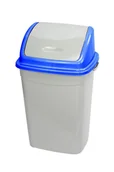 Kosze na śmieci - Kosz plastikowy z uchylną pokrywą szaro-niebieski Linea Trade KU50T-N - miniaturka - grafika 1