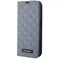 Etui i futerały do telefonów - Karl Lagerfeld KLBKP14LSAKLHPG iPhone 14 Pro 6.1" bookcase srebrny/silver Saffiano Monogram - miniaturka - grafika 1