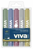 Zakreślacze - Komplet 5 Markerów Metalicznych Permanetnych  Viva - miniaturka - grafika 1