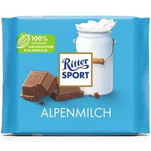 Duża czekolada RITTER SPORT Alpenmilch 250g - Słodkie kremy i masła - miniaturka - grafika 1