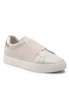 Slip on damskie - Calvin Klein Sneakersy Cupsole Slip On He-Lth HW0HW01325 Beżowy - grafika 1