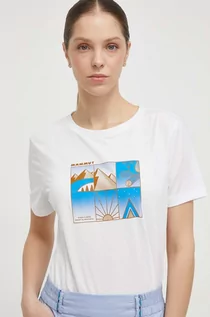 Koszulki sportowe damskie - Mammut t-shirt damski kolor biały - grafika 1