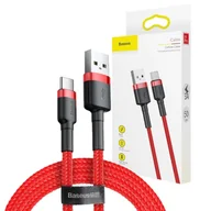 Kable - Kabel 2m Baseus Cafule USB do USB-C Type C 2A Czerwony - miniaturka - grafika 1