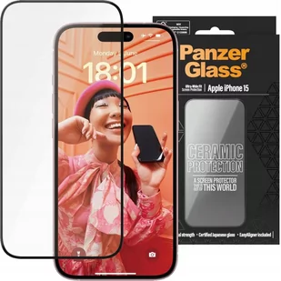 Szkło hartowane PanzerGlass Ceramic Ultra-Wide-Fit Easy Aligner do iPhone 15 - Szkła hartowane na telefon - miniaturka - grafika 1