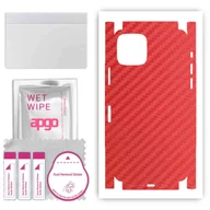 Szkła hartowane na telefon - Folia naklejka skórka strukturalna na TYŁ+BOKI do Apple iPhone 11 Pro -  Carbon Czerwony - apgo SKINS - miniaturka - grafika 1
