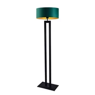 Lampy stojące - Czarna lampa podłogowa z abażurem w kolorze butelkowej zieleni KALIFORNIA GOLD - miniaturka - grafika 1