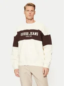 Bluzy męskie - Guess Jeans Bluza M4BQ39 K9V31 Beżowy Classic Fit - miniaturka - grafika 1