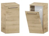 Szafki łazienkowe - Słupek Łazienkowy ATHD 35 cm K - Dąb Evoke Coast Mat - Uchwyty Stal Szczotkowana - miniaturka - grafika 1