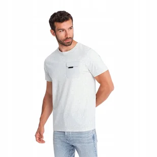 Męski t-shirt koszulka 100% bawełna biało-szary V3 OM-TSFP-0188 XL - Koszulki męskie - miniaturka - grafika 1