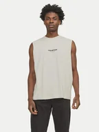 Koszulki męskie - Jack&Jones Tank top Vesterbro 12250430 Beżowy Oversize - miniaturka - grafika 1