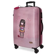 Walizki - Santoro Gorjuss for My Love walizka kabinowa fioletowa, 37 x 55 x 20 cm, twarda obudowa, zamknięcie ABS, ciemny fiolet, Średniej wielkości walizka - miniaturka - grafika 1