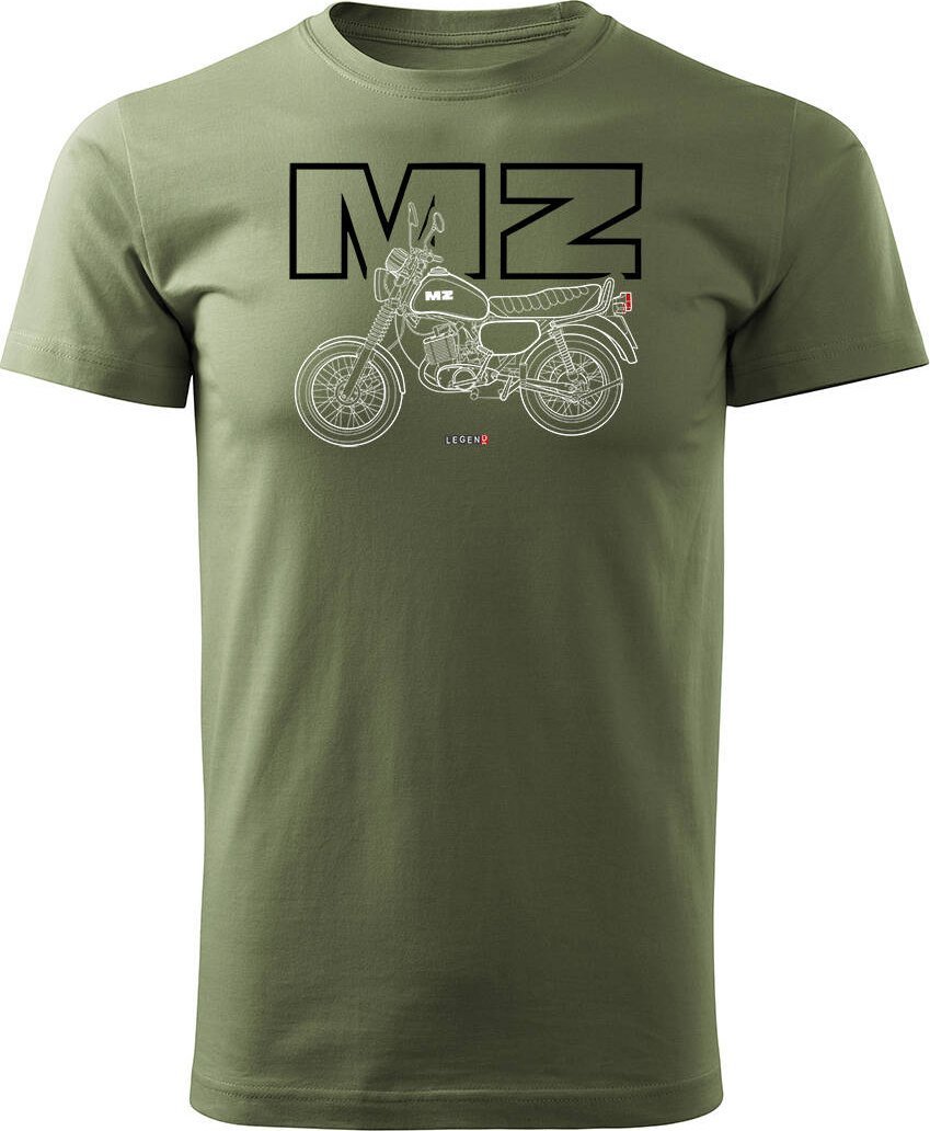 Topslang Koszulka motocyklowa na motor MZ ETZ 150 męska khaki REGULAR XL