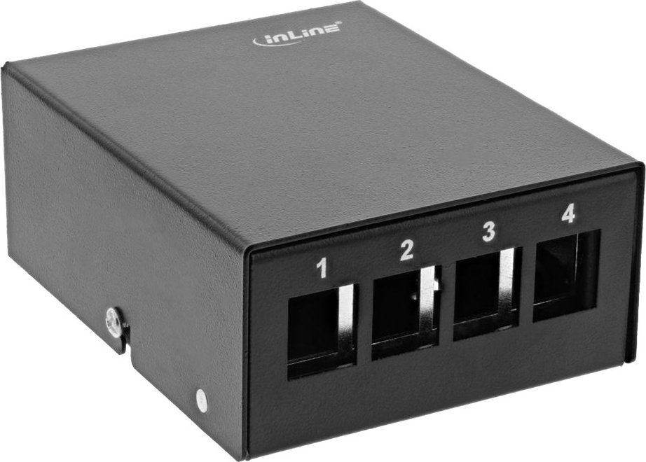 InLine InLine® Desktop Consolidation Point Box 4x Keystone RJ45, metal, black RAL9005 76264S