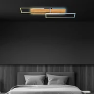 Lampy sufitowe - Briloner Gzymsowa lampa sufitowa LED, 110x25 cm, drewno, pilot - miniaturka - grafika 1