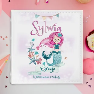 ALBUM NA ZDJĘCIA PREZENT DLA DZIEWCZYNKI Z IMIENIEM SYRENKA - Pamiątka Pierwszej Komunii Świętej - miniaturka - grafika 1