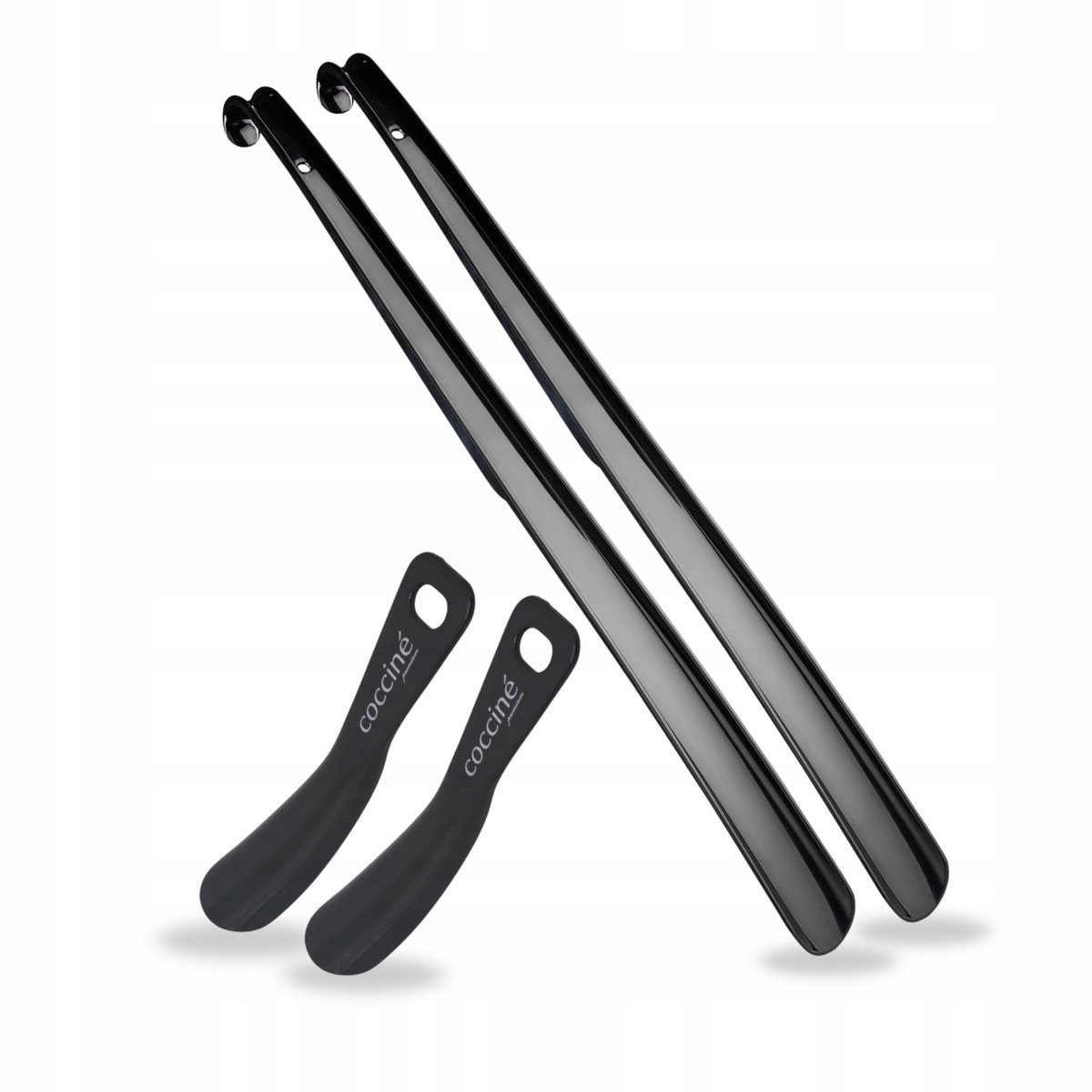 2x Łyżka do Butów Długa 60cm i 2x Krótka 15cm Czarna Coccine Zestaw 4w1