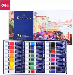 Farby akwarelowe Deli seria Finenolo 24 kolory 12ml tuba - Przybory szkolne - miniaturka - grafika 1