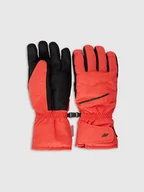 Rękawiczki - 4F Rękawiczki narciarskie Thinsulate męskie - czerwone XL - miniaturka - grafika 1